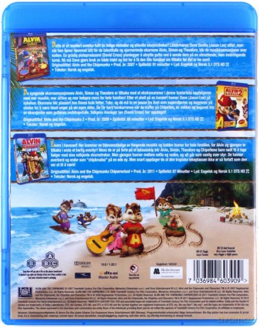 Alvin and the Chipmunks 1-3 (Alvin i Wiewiórki 1-3) [3xBlu-Ray]