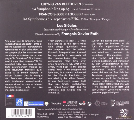 Beethoven: Symphony No 5 Les Siecles Roth (digipack) [CD]