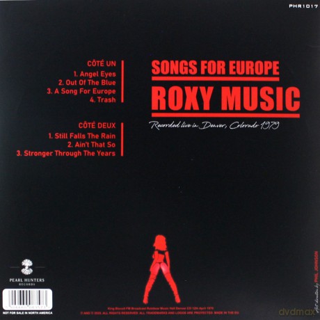 Roxy Music: Songs for Europe [Winyl]