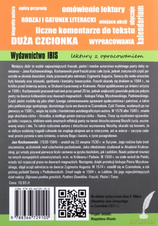 Wybór fraszek, pieśni i trenów (lektura z opracowaniem) - Jan Kochanowski [KSIĄŻKA]