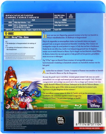 The Rescuers Down Under (Bernard i Bianka w krainie kangurów) (Disney) [Blu-Ray]