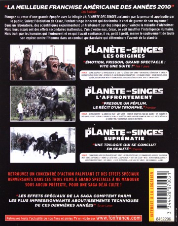 The Planet of the Apes Trilogy (Geneza planety małp | Ewolucja planety małp | Wojna o planetę małp) [BOX] [3xBlu-Ray]