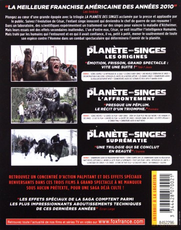 The Planet of the Apes Trilogy (Geneza planety małp | Ewolucja planety małp | Wojna o planetę małp) [BOX] [3xBlu-Ray]