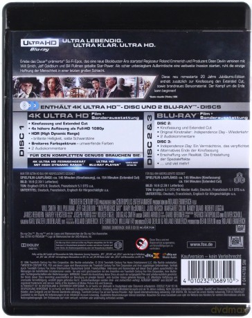 Independence Day (Dzień Niepodległości) [Blu-Ray 4K]+[Blu-Ray]