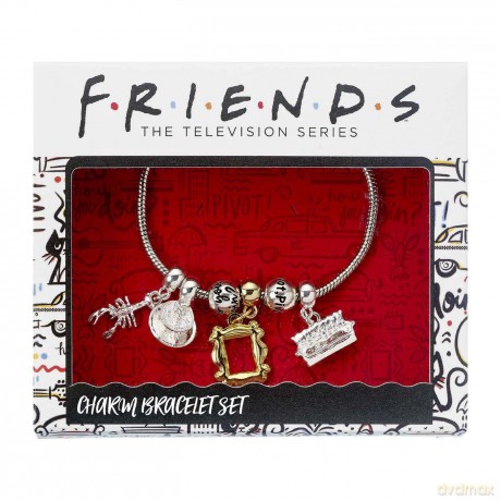 Friends: Posrebrzana bransoletka z 4 zawieszkami