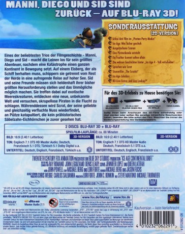 Ice Age: Continental Drift (Epoka Lodowcowa 4: Wędrówka kontynentów) [Blu-Ray 3D]+[Blu-Ray]
