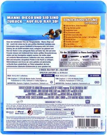 Ice Age: Continental Drift (Epoka Lodowcowa 4: Wędrówka kontynentów) [Blu-Ray 3D]+[Blu-Ray]