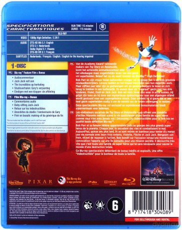 The Incredibles (Iniemamocni) (Disney) [Blu-Ray]