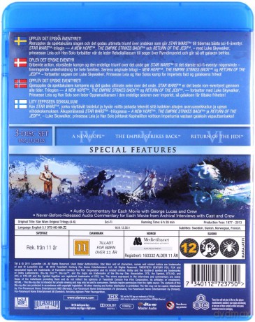 Star Wars IV-VI: Original Trilogy (Gwiezdne Wojny) [3xBlu-Ray]