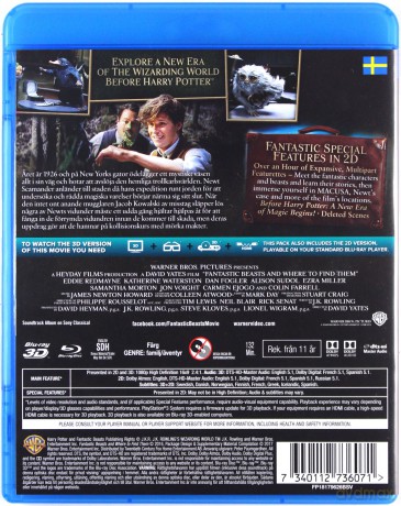 Fantastic Beasts and Where to Find Them (Fantastyczne zwierzęta i jak je znaleźć) [Blu-Ray 3D]+[Blu-Ray]