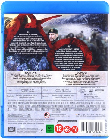 War for the Planet of the Apes (Wojna o planetę małp) [Blu-Ray]