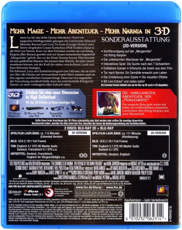 Opowieści z Narnii: Podróż Wędrowca do Świtu [Blu-Ray 3D]+[Blu-Ray]