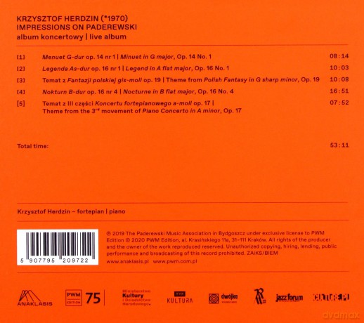 Krzysztof Herdzin: Impressions On Paderewski [CD]