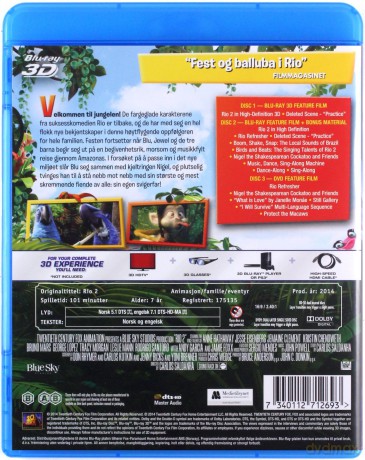 Rio 2 [Blu-Ray 3D]+[Blu-Ray]+[DVD]