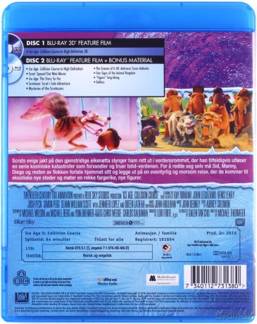 Ice Age: Collision Course (Epoka lodowcowa 5: Mocne uderzenie) [Blu-Ray 3D]+[Blu-Ray]