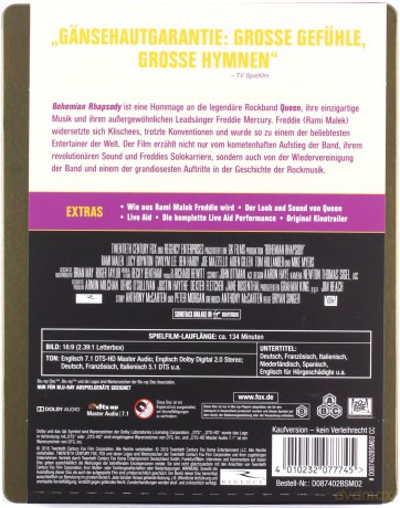 Bohemian Rhapsody (steelbook) [Blu-Ray]