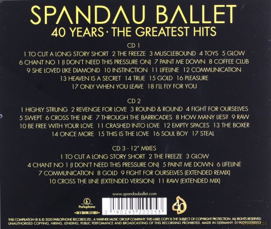 Spandau Ballet: 40 Years The Greatest Hits [3CD]