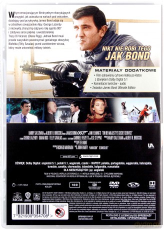 007 James Bond W Tajnej Służbie Jej Królewskiej Mości [DVD]
