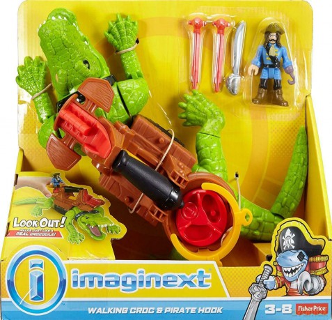 Imaginext Kroczący krokodyl i pirat Hak [FIGURKA]