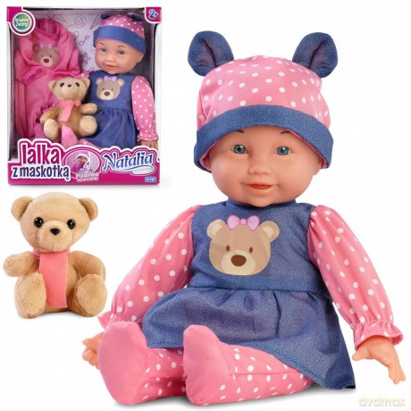 Lalka Natalia bobas z maskotką 36 cm