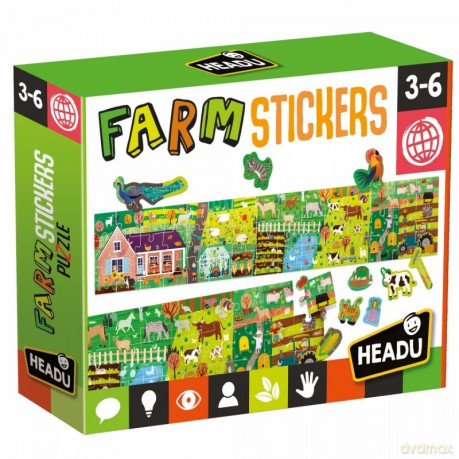 Puzzle farma z naklejkami