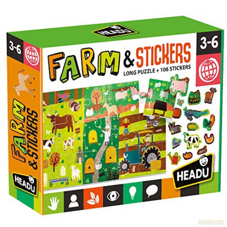 Puzzle farma z naklejkami
