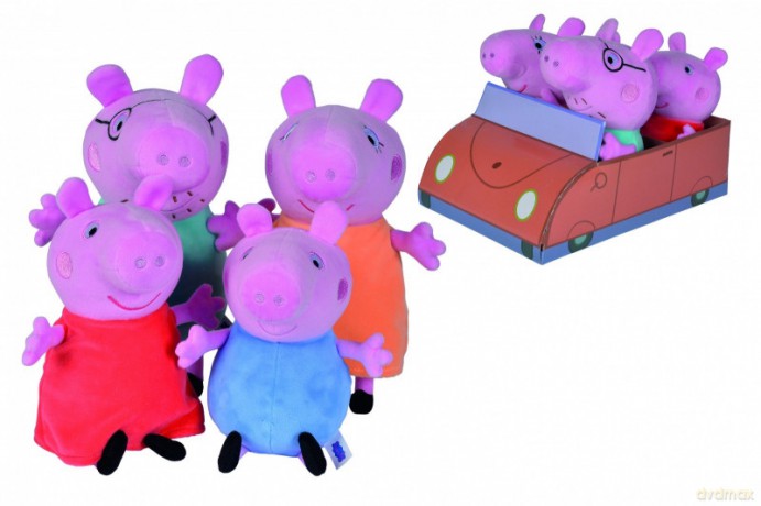 Świnka Peppa. Rodzina świnki w aucie