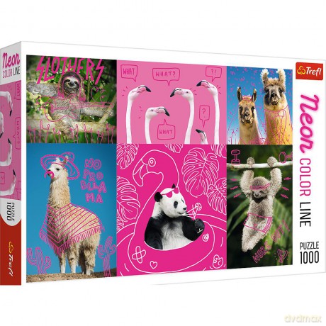 TREFL 1000 el. Neon Color Line Szalone Zwierzaki [PUZZLE]