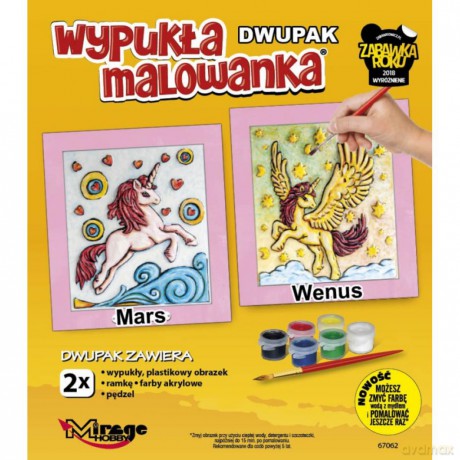 Wypukła malowanka Dwupak Jednorożce Mars-Wenus