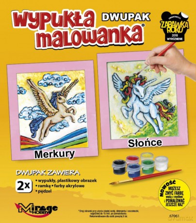 Wypukła malowanka Dwupak Jednorożce Merkury-Słońce
