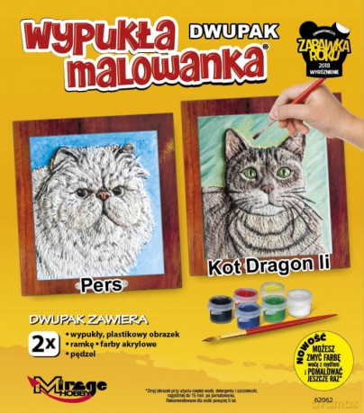 Wypukła malowanka Dwupak Koty Pers- Dragon Li