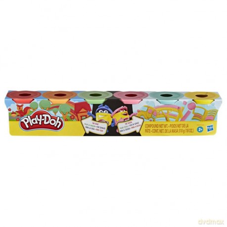 Zestaw mas plastycznych PlayDoh 3+3 tuby do dzielenia się, Rainbow