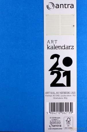 Kalendarz 2021 Art A5 niebieski DNS [KALENDARZ]