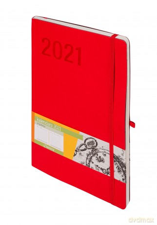 Kalendarz 2021 Impresja B5 czerwony TDW [KALENDARZ]