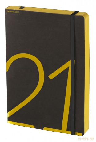 Kalendarz 2021 Kraft A5 czarny-żółty DNS [KALENDARZ]