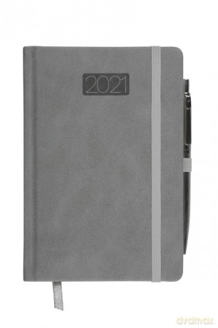 Kalendarz 2021 Lux B6 dzienny szary KK-B6D [KALENDARZ]