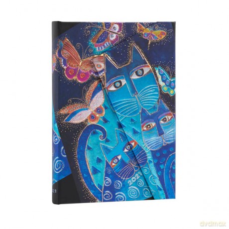 Kalendarz 2021 Midi Blue Cats&Butterflies Horizontal DE6828-0 [KALENDARZ]