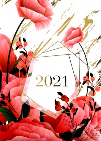 Kalendarz 2021 tygodniowy B6 Kwiaty [KALENDARZ]