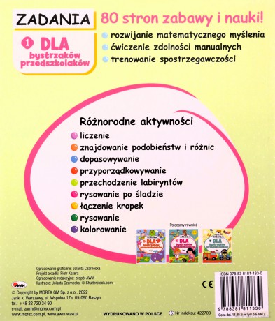 Zadania dla bystrzaków przedszkolaków 1 - Jolanta Czarnecka [KSIĄŻKA]