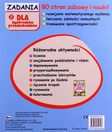 Zadania dla bystrzaków przedszkolaków 2 - Jolanta Czarnecka [KSIĄŻKA]