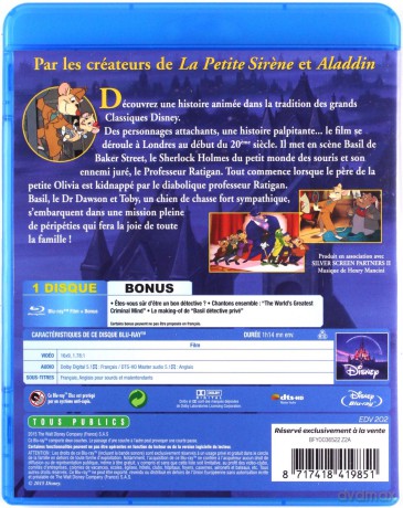 The Great Mouse Detective (Wielki mysi detektyw) (Disney) [Blu-Ray]