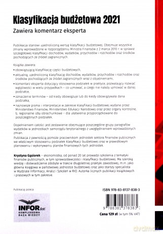 Klasyfikacja Budżetowa 2021 - Krystyna Gąsiorek [KSIĄŻKA]