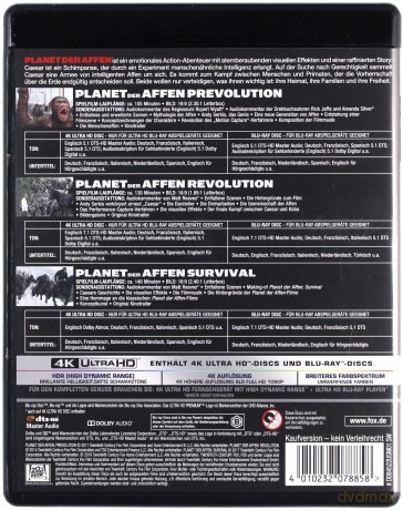 Planet of Apes 1-3 (Planeta Małp 1-3) [3xBlu-Ray 4K]+[3xBlu-Ray]