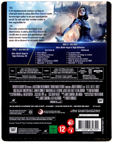 Alita: Battle Angel (steelbook) [Blu-Ray 3D]+[Blu-Ray]