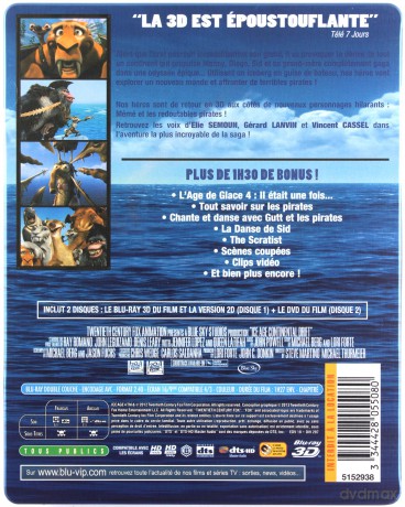 Ice Age: Continental Drift (Epoka Lodowcowa 4: Wędrówka kontynentów) (steelbook) [Blu-Ray 3D]+[Blu-Ray]+[DVD]