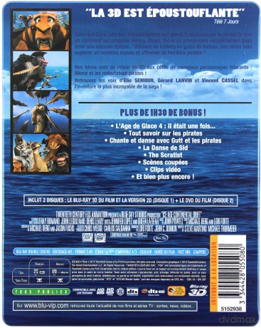 Ice Age: Continental Drift (Epoka Lodowcowa 4: Wędrówka kontynentów) (steelbook) [Blu-Ray 3D]+[Blu-Ray]+[DVD]