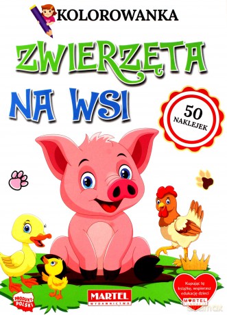 Zwierzęta na wsi. Kolorowanki z naklejkami - Nikola Jaźwiec [KSIĄŻKA]