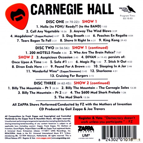 Frank Zappa: Carnegie Hall [3CD]