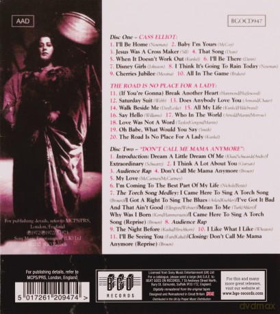Cass Elliot: Cass Elliot / The Road Is No Place For A Lady [2CD]