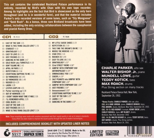 Charlie Parker: Complete Bird At The Rockland Palace (+13 Bonus Tracks) [2CD]